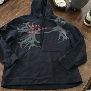 Under Armour Black and Gray Hoodie with Red Accents
